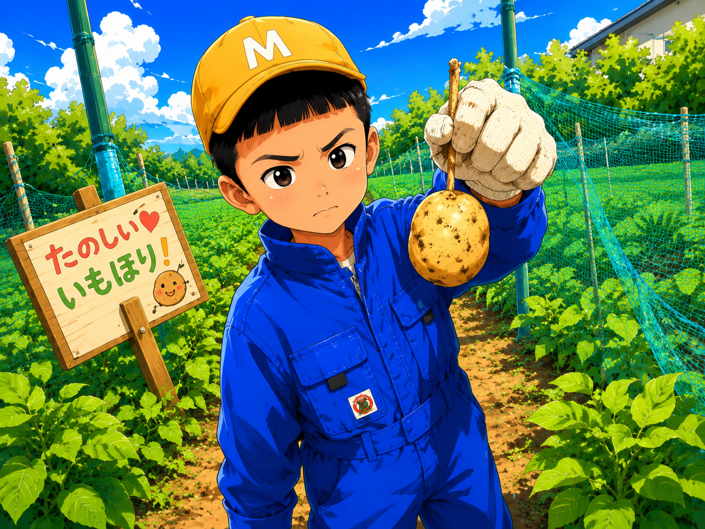 青のつなぎの弟・じゃがいも発見！